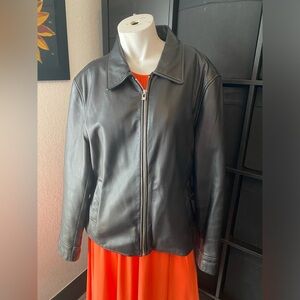 Preston & York black leather jacket size XL